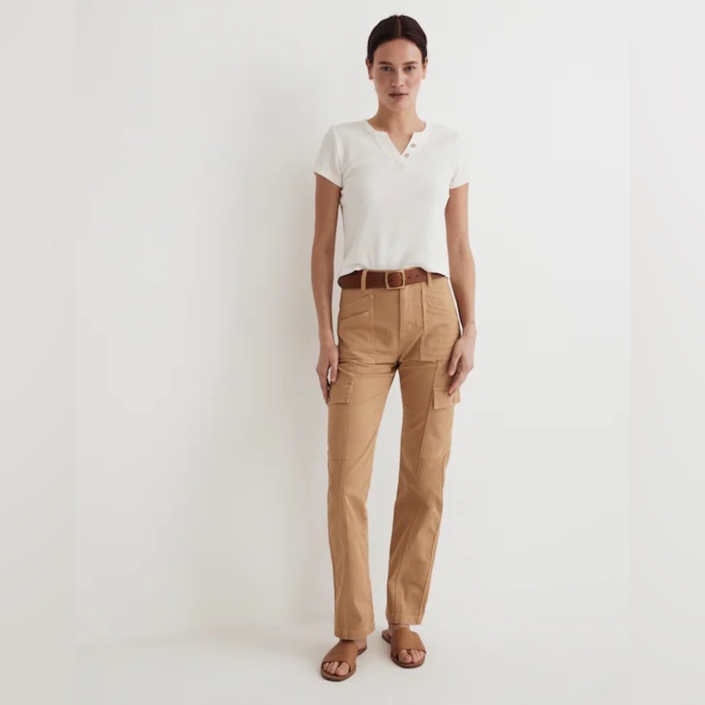 Madewell The Garment-Dyed 90s Straight Cargo Pants sand dune (tan/beige